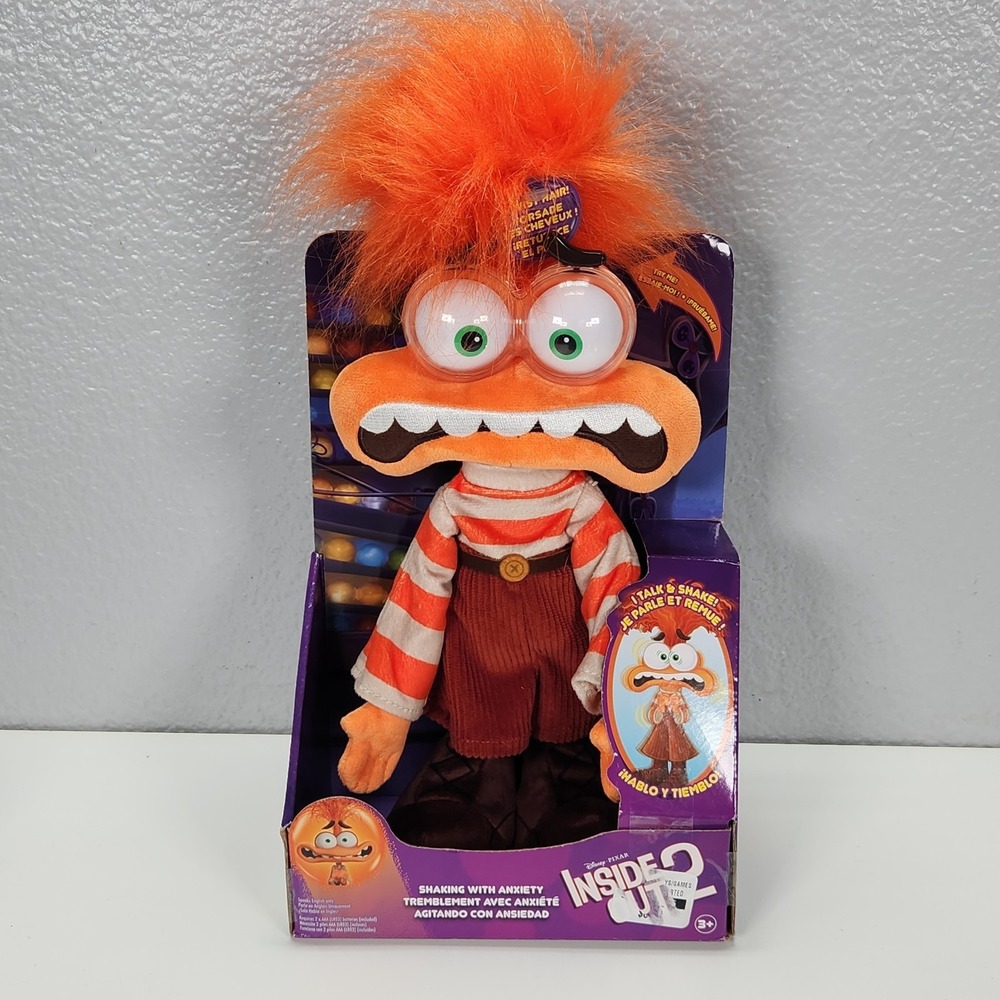 Disney Pixar Inside Out 2 Shaking Plush Anxiety Interactive Talking 12" Doll NEW